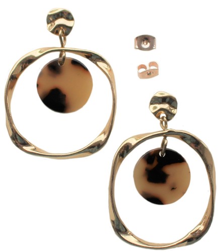 Drop earrings twisted - drop, frame