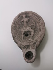 Small Roman Oil Lamp With Incised Soldier Pattern  200BC   #4