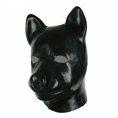 Latex hood dog rubber mask - dog,