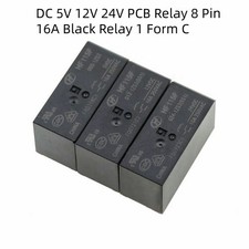 PCB Relay 8 Pin 16A Black