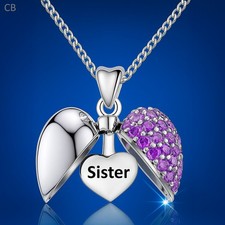 Sister Crystal Heart Necklace
