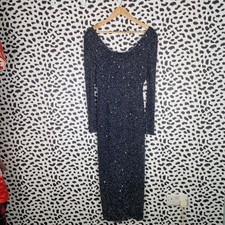 Monsoon Navy Silk Beaded