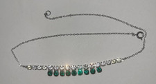 Vintage Faux Diamond & Faux Emerald Art Deco-style Necklace