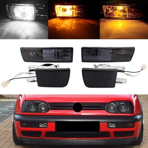 Black glass front bumper fog - black,