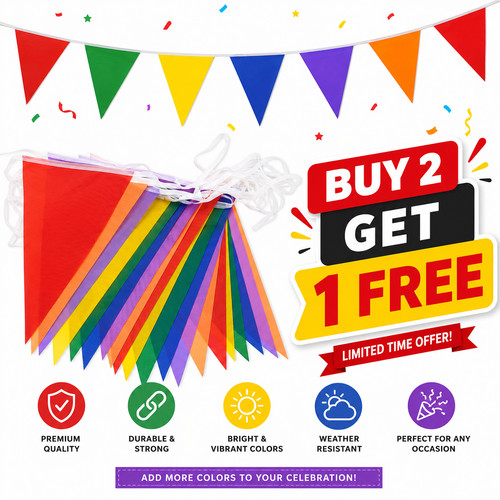 10m flags multi colour flag - 20,