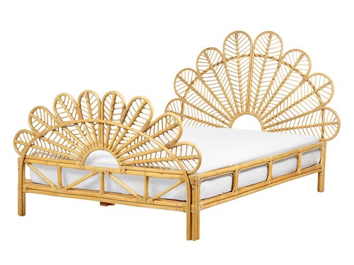 Rattan peacock double bed - rattan,
