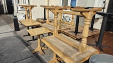 Job Lot of 10 x  Pub / Bar / Bistro pine tables mixed sizes commercial