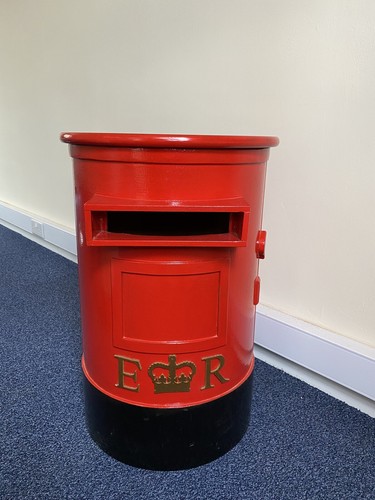 Red wooden post box - wooden, handmade