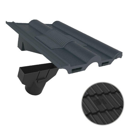 Grey double roman roof - grey,