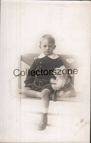 Boy with teddy bear studio - boy,