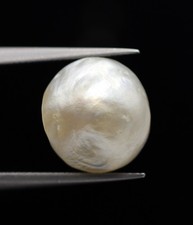 Certified Natural Basra Pearl 7.03 Ct Loose Round Cab Drilled 11x10 MM Gemstone