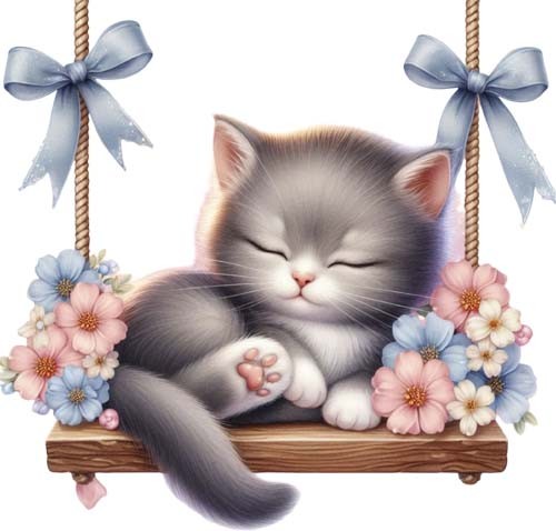 Colour cute kitten - cute, wall