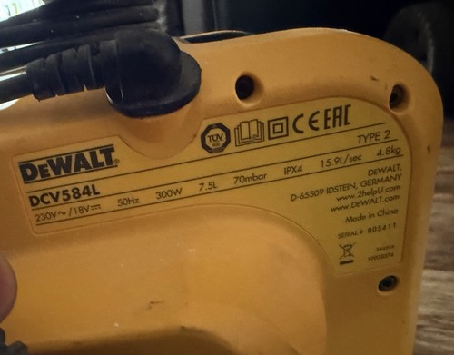 Dewalt 18v hoover - 18v,