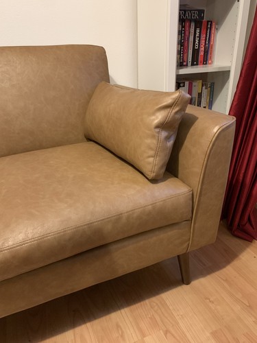 Seater leather look sofa - seater,