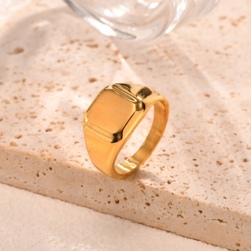 Mens signet ring square - ring, gold