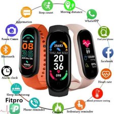M6 Smart Watch Fitness Tracker | HR BP Sleep Sports Modes Notifications iOS/Andr