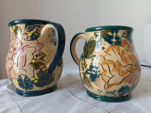 Two studio pottery mugs - two,