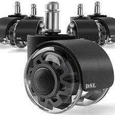 DSL Pack of 5 Office Chair Rubber Wheels Casters Replacement for Home and Office