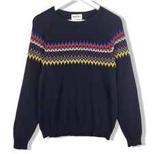 Brora Cashmere Fair Isle Jumper Women’s Size 12-14 Black