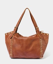 Joe Browns Women's Studded Buckle Detail Washed Leather Bag, Brown, One Size