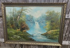 Large Original 20th-century landscape oil painting on canvas Signed R.DANFORD
