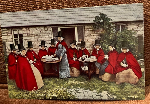 Antique postcard welsh women - welsh,