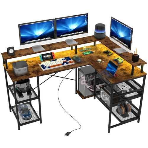 Homcom shaped gaming desk - gaming,