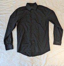 Black Formal Shirt Simon Jersey Size 14 1/2