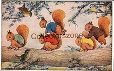 Squirrels Leapfrog By Margaret Tempest Printed Postcard Medici Society Series