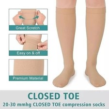 MEDICAL BELOW KNEE ANTI EMBOLISM DVT COMPRESSION STOCKINGS - All Sizes