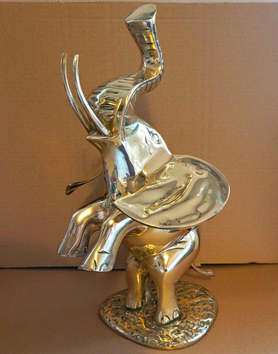 Vintage big brass elephants - vintage,