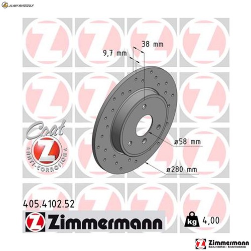 Brake disc 405 4102 - brake, 405.4102.52