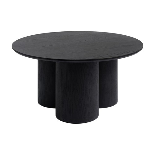 Black wood grain round - black,