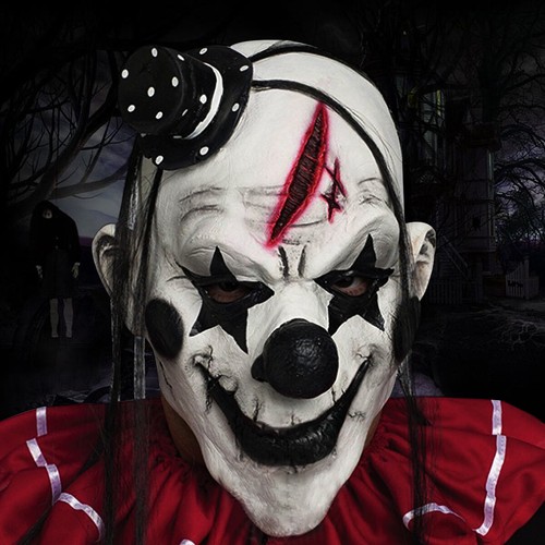 Evil clown mask latex - evil,