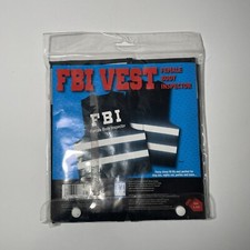 Female Body Inspector FBI Fancy Dress Vest Black Perfect For Halloween Or Stag