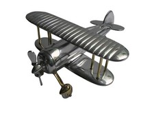 Large Metal Retro Airplane