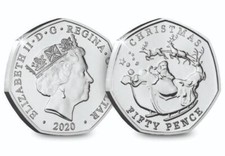 GIBRALTAR 2020 CHRISTMAS 50 PENCE 50p COIN SANTA IN SLEIGH