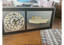 Old Wall Clock With Ship Sea