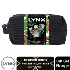 Lynx Africa Washbag Gift Set - Body Spray, Bodywash & Antiperspirant Trio Kit