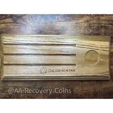 Alcoholics Anonymous AA Sobriety Recovery Coin Large Display Holder Light Wood