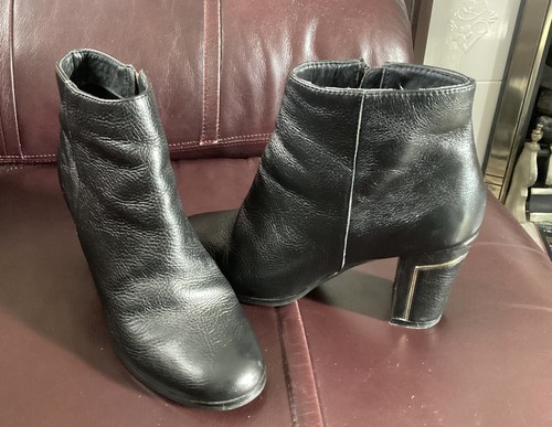 Faith black leather ankle - ~,