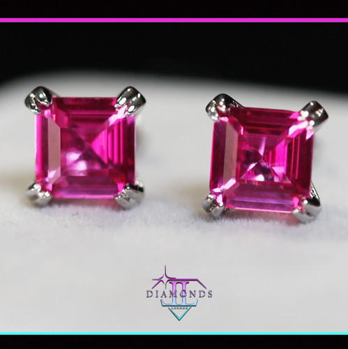 Ruby asscher earrings - ruby, earrings,
