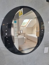 600mm Black and Diamante Over Basin Mirror