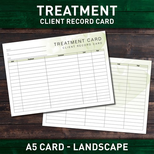 Treatment client record card - treatment,