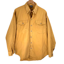 Vintage Versace Classic V2 Pocket Shirt Large Mustard Yellow Metal Buttons 90s