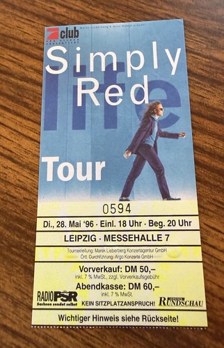 Simply red rare concert ticket - simply,
