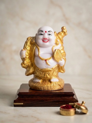 Laughing buddha cream gold - buddha, cream-gold