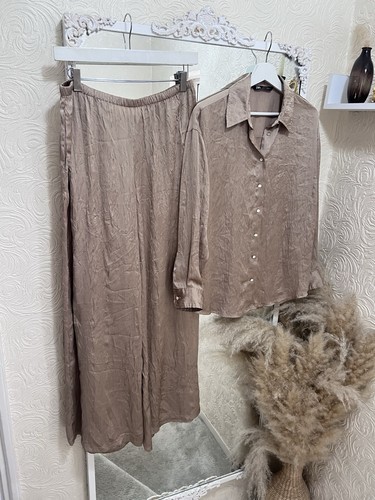 Zara brown crinkle shirt - zara,
