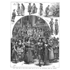 Fancy Dress Ball at Royal Albert Hall for Bolingbroke House - Antique Print 1883