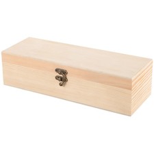 Wooden Box 4-slot Wood Crate Unfinished Mini Wooden Jewelry Box Case Size S